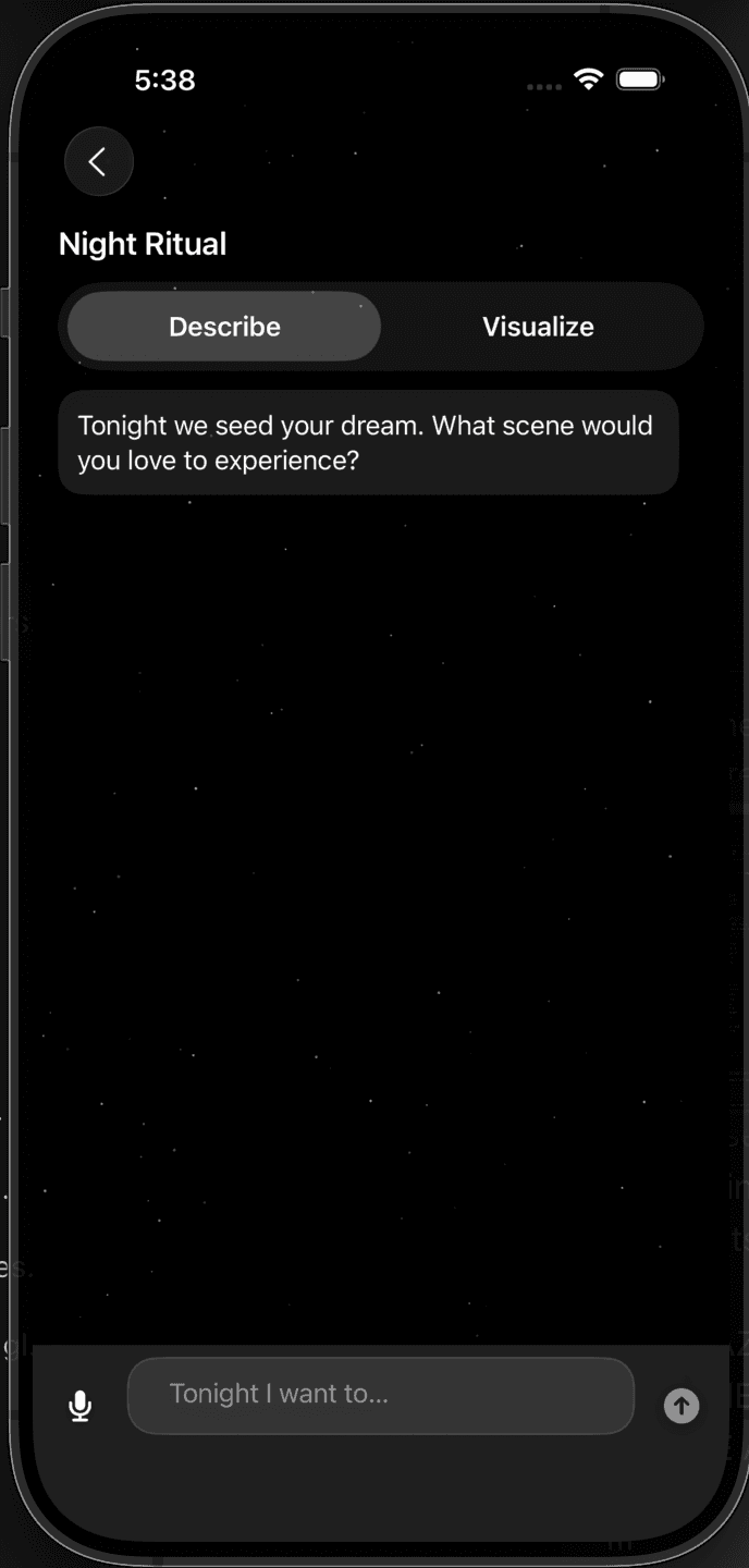 Night Ritual describe mode for seeding a dream before sleep.